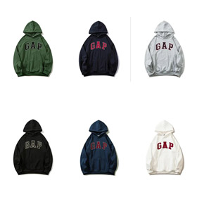 GAP nouveau carbone doux broyage lettre sweatshirt à capuchon-4425  