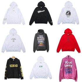 Vetements lettre imprimée sweatshirt à manches longues à capuchon-4440  