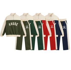 Rhude sweat-shirt et sweatpants doublés en polaire set-5086  