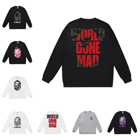 Un singe BATHING BAPE camouflage lettre singe imprimer crewneck sweatshirt-5145  