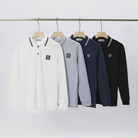 Stone Island classique logo brodé à manches longues polo-5254  