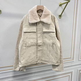 Louis Vuitton LV nouvelle veste de travail avec poches en relief et col en laine amovible-5295  