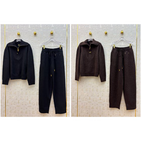 Schiaparelli nouveau costume tricoté à demi-zip à lapelle-5377  