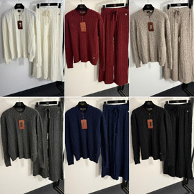 Loro Piana haut de gamme tricoté câble-tricoté pull rayé et pantalon large-jambes-5401  