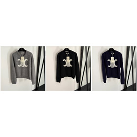 Celine haut de gamme nouvelle arrivée, simple col rond à manches longues pull tricoté-5403  