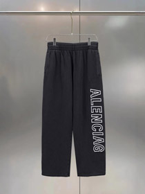 Balenciaga pantalon de piste à jambes droites avec broderie lettre latérale-5449  