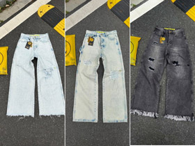 Drew House détresse large-jambe jeans-5488  