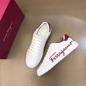 Ferragamo nouvelle lace-up chaussures de sport blanches skate-5759  