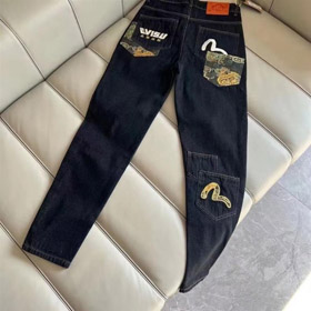 EVISU nouveau jeans en denim brodé et imprimé lavé-5866  