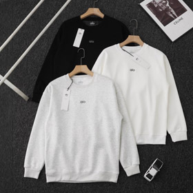 Sweat-shirt à col crewneck brodé Alo avec doublure en polaire-5914  