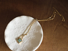 Louis Vuitton LV Amazonite Single Fleur collier-3614  