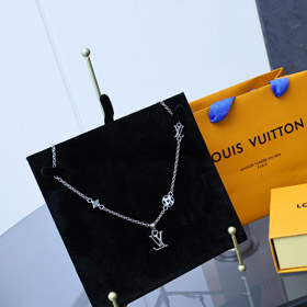 Louis Vuitton LV ronde lettre florale pendentif collier-3633  
