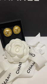Céline perle bouton rond or sac à dos boucle double C boucles d'oreilles-3899  