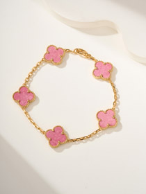 Van Cleef & Arpels Rose Quartz Fleur Bracelet-3922  