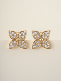 Louis Vuitton LV plein diamant quatre feuilles boucles d'oreilles de trèfle-4029  